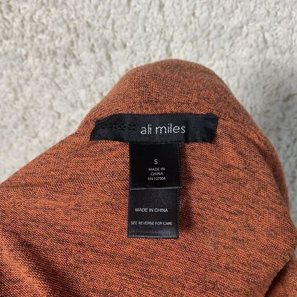 Ali Miles Orange Long Sleeve Cinched Cowl Neck Drawstring Sweater Womens‎ Size S - Picture 3 of 9